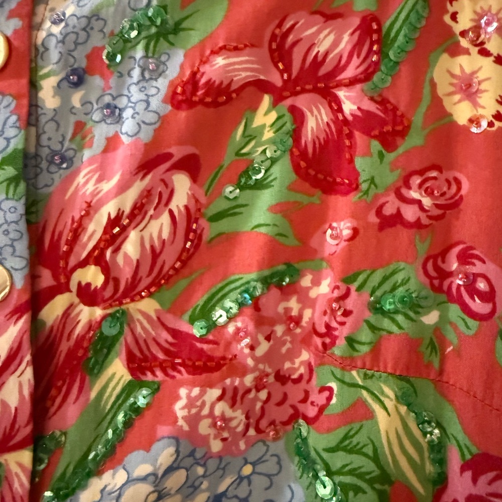 VTG Surya Floral Multicolor Sequence Blouse - Picture 4 of 5